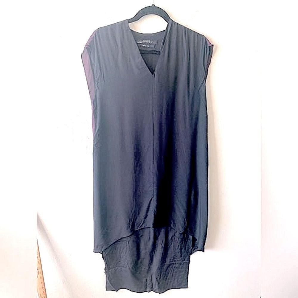 All Saints tiered‎ purple and black silk maxi dress size 2